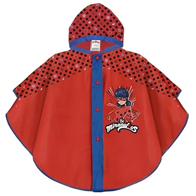 Rain Poncho Perletti Kids Miraculous Ladybug 99706, Red