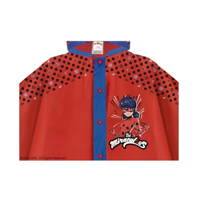 Rain Poncho Perletti Kids Miraculous Ladybug 99706, Red