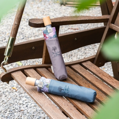 Дамски автоматичен чадър Perletti Green 19160, Лотос/Бежов