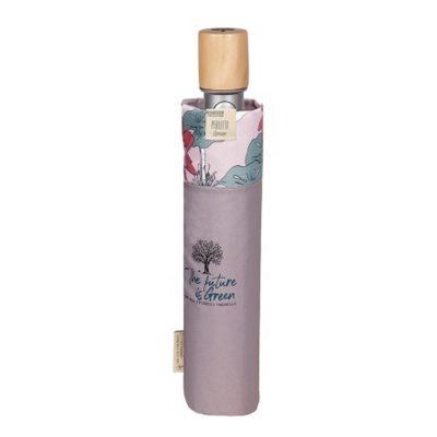 Дамски автоматичен чадър Perletti Green 19160, Лотос/Бежов