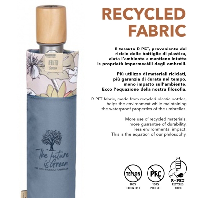 Дамски автоматичен чадър Perletti Green 19160, Лотос/Пастелносин