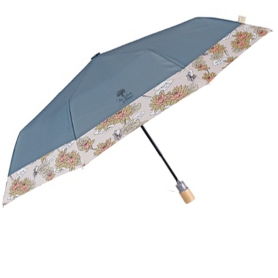 Дамски автоматичен чадър Perletti Green 19160, Лотос/Пастелносин