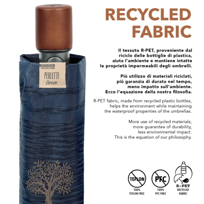 Мъжки автоматичен чадър Perletti Green 19164, Тъмносин