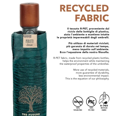 Мъжки автоматичен чадър Perletti Green 19164, Тъмнозелен