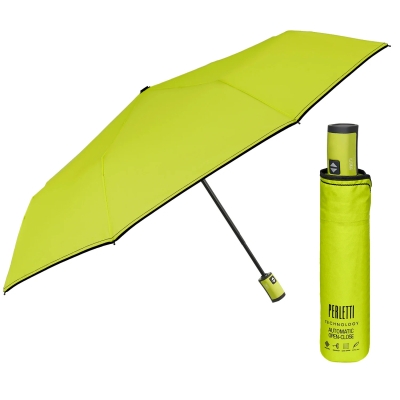 Дамски автоматичен Open-Close чадър Perletti Technology 21805, Неоново зелен