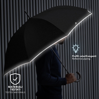 Автоматичен голф чадър Perletti Technology 21824, Черен/Binary code