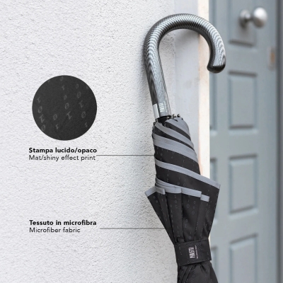 Автоматичен голф чадър Perletti Technology 21824, Черен/Binary code