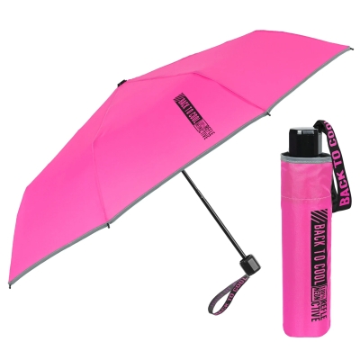 Kids’ Folding Umbrella Perletti CoolKids Back to Cool 15657, Neon Pink