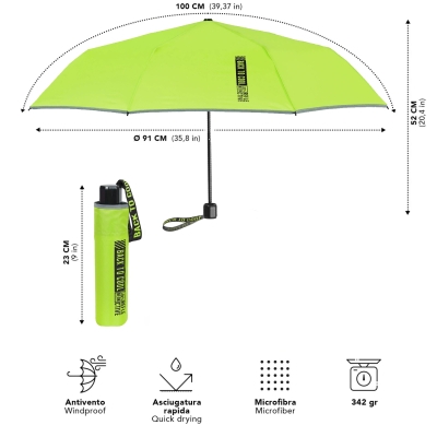 Kids’ Folding Umbrella Perletti CoolKids Back to Cool 15657, Neon Yellow