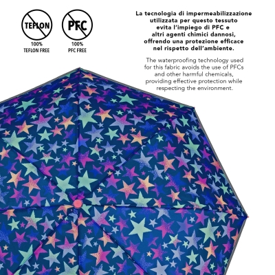 Kids’ Folding Umbrella Perletti CoolKids Stars 15660, Multicolour/Stars