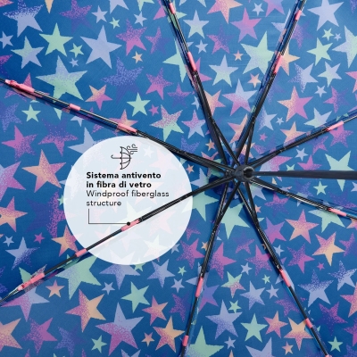 Kids’ Folding Umbrella Perletti CoolKids Stars 15660, Multicolour/Stars