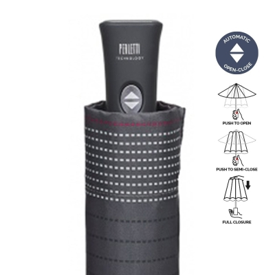 Men's automatic Open-Close umbrella Perletti Technology 21829, Gray