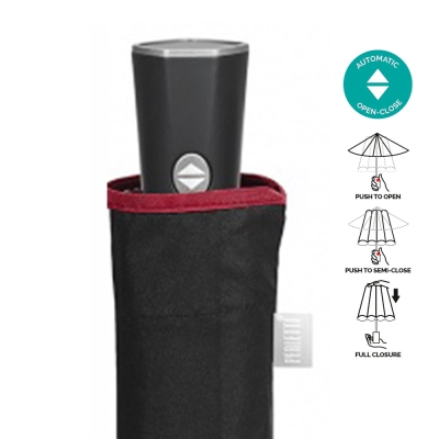 Men’s Automatic Open-Close Folding Umbrella Perletti Time 26451, Black