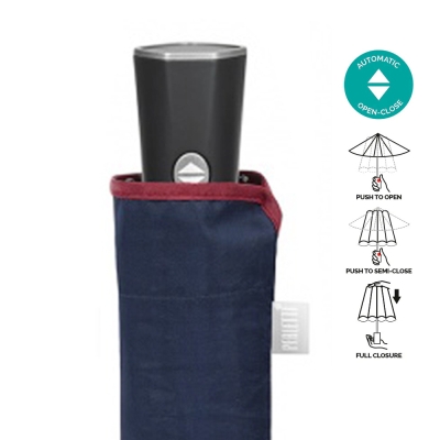 Men’s Automatic Open-Close Folding Umbrella Perletti Time 26451, Dark blue