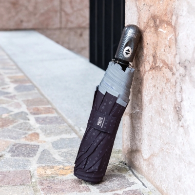 Мъжки автоматичен Open-Close чадър Perletti Technology 21825, Черен/Binary code