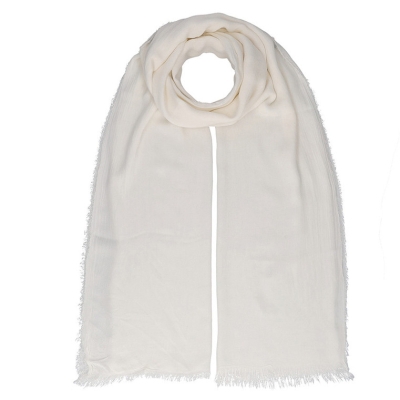 Eșarfă mare albă din bambus HatYou SE1127, 95x190 cm, Alb