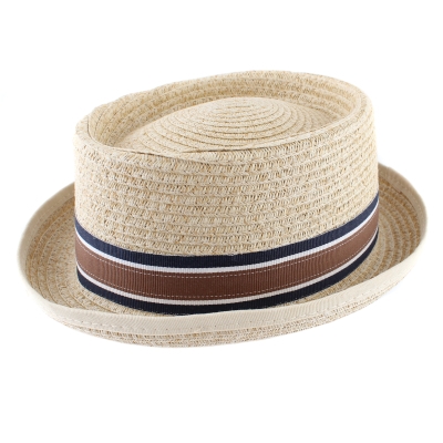 Men's summer Pork pie hat Fratelli Mazzanti FM 87339, Natural