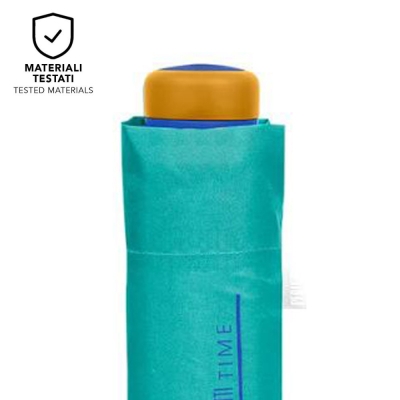 Дамски мини сгъваем неавтоматичен чадър Perletti Time 26414, Тюркоаз