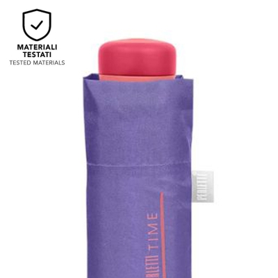 Дамски мини сгъваем неавтоматичен чадър Perletti Time 26414, Лилав