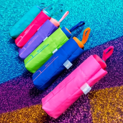 Дамски мини сгъваем неавтоматичен чадър Perletti Time 26414, Лилав