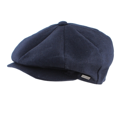 Men's linen cap Bakerboy HatYou CTM2407, Dark blue