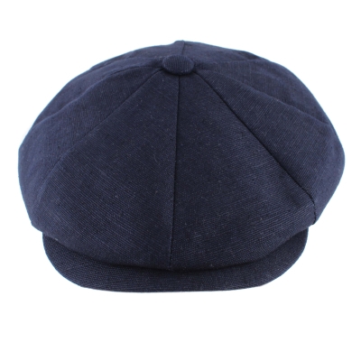 Men's linen cap Bakerboy HatYou CTM2407, Dark blue