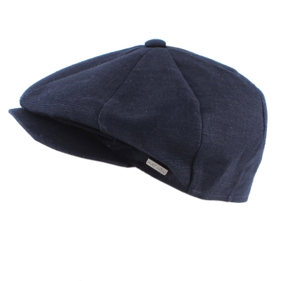 Men's linen cap Bakerboy HatYou CTM2407, Dark blue