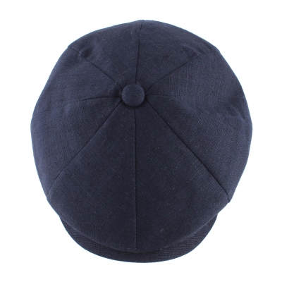 Men's linen cap Bakerboy HatYou CTM2407, Dark blue