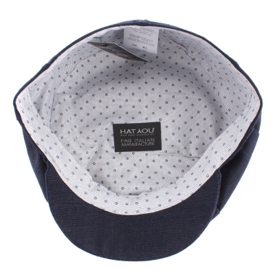 Men's linen cap Bakerboy HatYou CTM2407, Dark blue