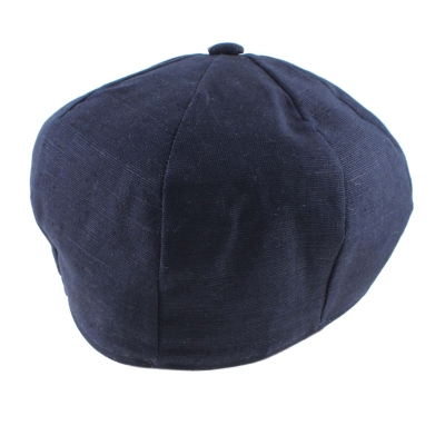 Men's linen cap Bakerboy HatYou CTM2407, Dark blue