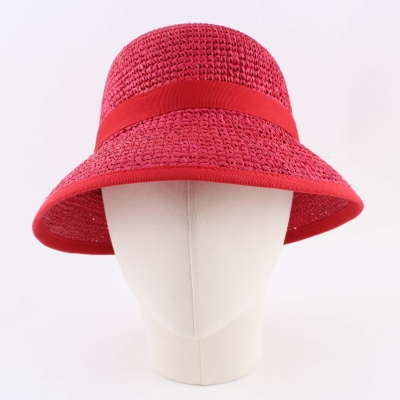Ladies' Summer Raffia Hat Fratelli Mazzanti FM 8593, Red