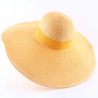 Wide-Brimmed Summer Hat with Extra-Large Brim Fratelli Mazzanti FM7296, Yellow Mélange