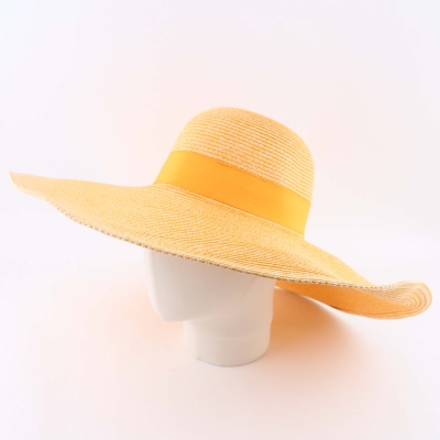 Wide-Brimmed Summer Hat with Extra-Large Brim Fratelli Mazzanti FM7296, Yellow Mélange