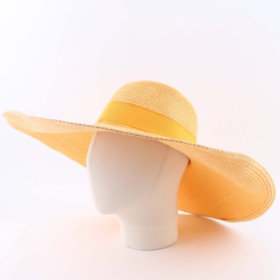 Wide-Brimmed Summer Hat with Extra-Large Brim Fratelli Mazzanti FM7296, Yellow Mélange