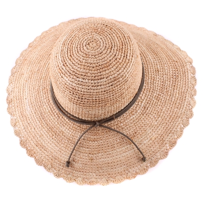 Ladies' Wide-Brim Raffia Hat Fratelli Mazzanti FM 7136, Natural