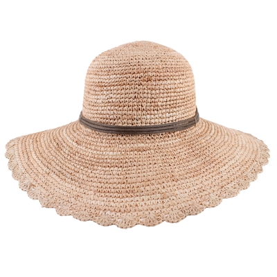 Ladies' Wide-Brim Raffia Hat Fratelli Mazzanti FM 7136, Natural