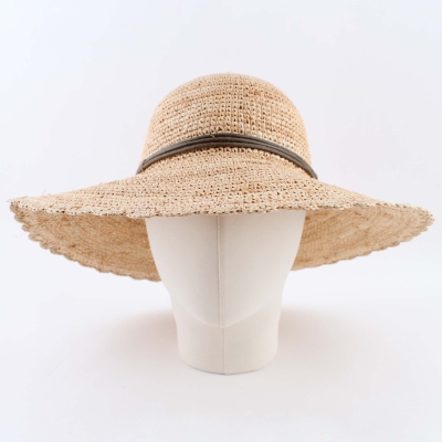 Ladies' Wide-Brim Raffia Hat Fratelli Mazzanti FM 7136, Natural