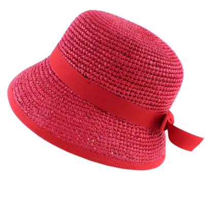 Ladies' Summer Raffia Hat Fratelli Mazzanti FM 8593, Red