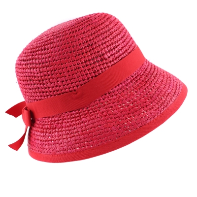 Ladies' Summer Raffia Hat Fratelli Mazzanti FM 8593, Red