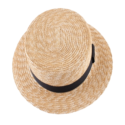 Ladies' straw hat Fratelli Mazzanti FM 7498, Natural/Black Band