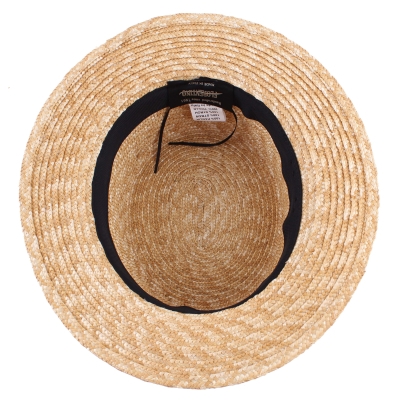 Ladies' straw hat Fratelli Mazzanti FM 7498, Natural/Black Band