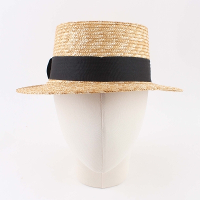 Ladies' straw hat Fratelli Mazzanti FM 7498, Natural/Black Band