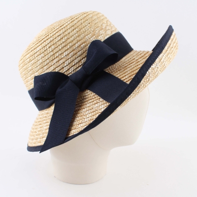 Summer Straw Hat Fratelli Mazzanti FM 8117, Natural/Blue Ribbon