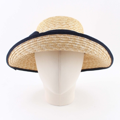 Summer Straw Hat Fratelli Mazzanti FM 8117, Natural/Blue Ribbon