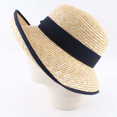 Summer Straw Hat Fratelli Mazzanti FM 8117, Natural/Blue Ribbon