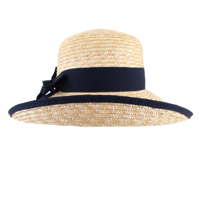 Summer Straw Hat Fratelli Mazzanti FM 8117, Natural/Blue Ribbon