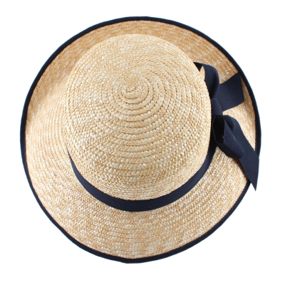 Summer Straw Hat Fratelli Mazzanti FM 8117, Natural/Blue Ribbon