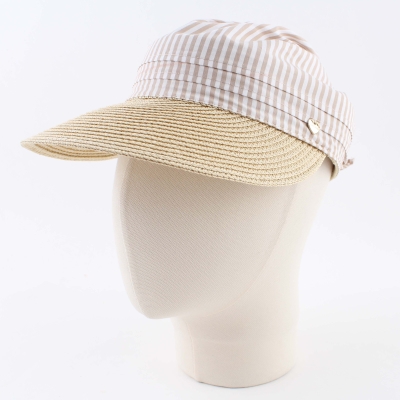 Ladies' Visor Hat HatYou CEP0735, Beige Stripes