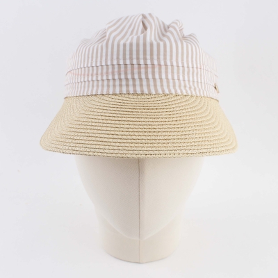 Ladies' Visor Hat HatYou CEP0735, Beige Stripes