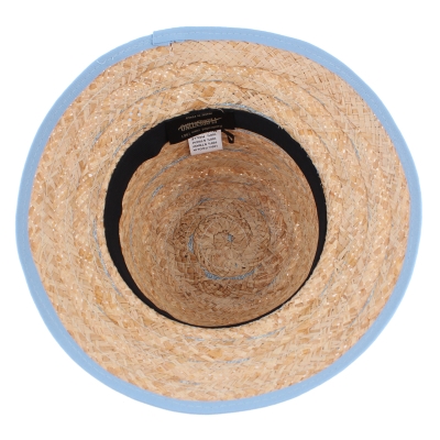 Ladies' Summer Raffia Hat Fratelli Mazzanti  FM 8138, Natural/Light Blue